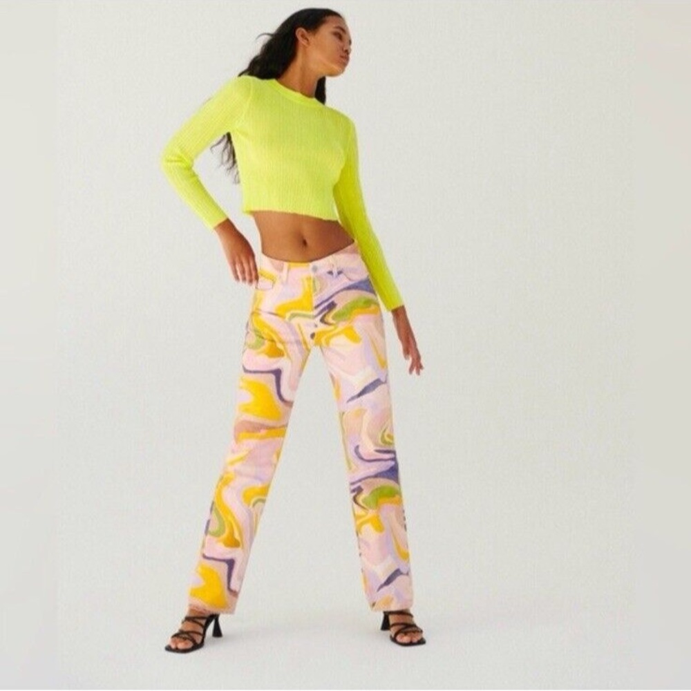 Zara Size "4 US" Psychedelic Print Jeans. "SUPER CLEAN" BNWT